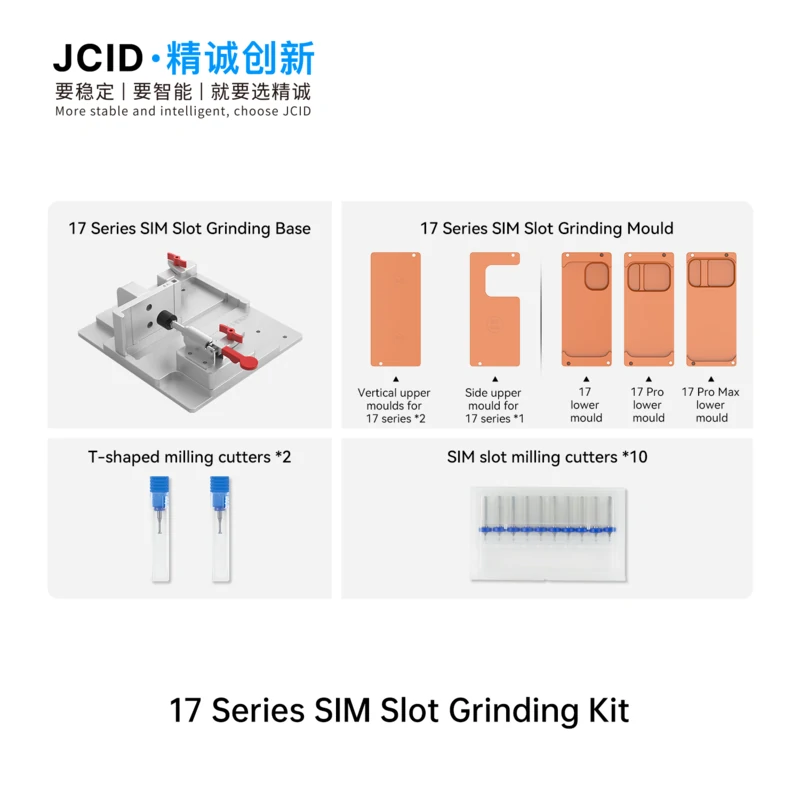 17 Series SIM Slot Grinding Kit High-Precision Milling Tool Set for EM02/EM03 Grinding Machine - JCID